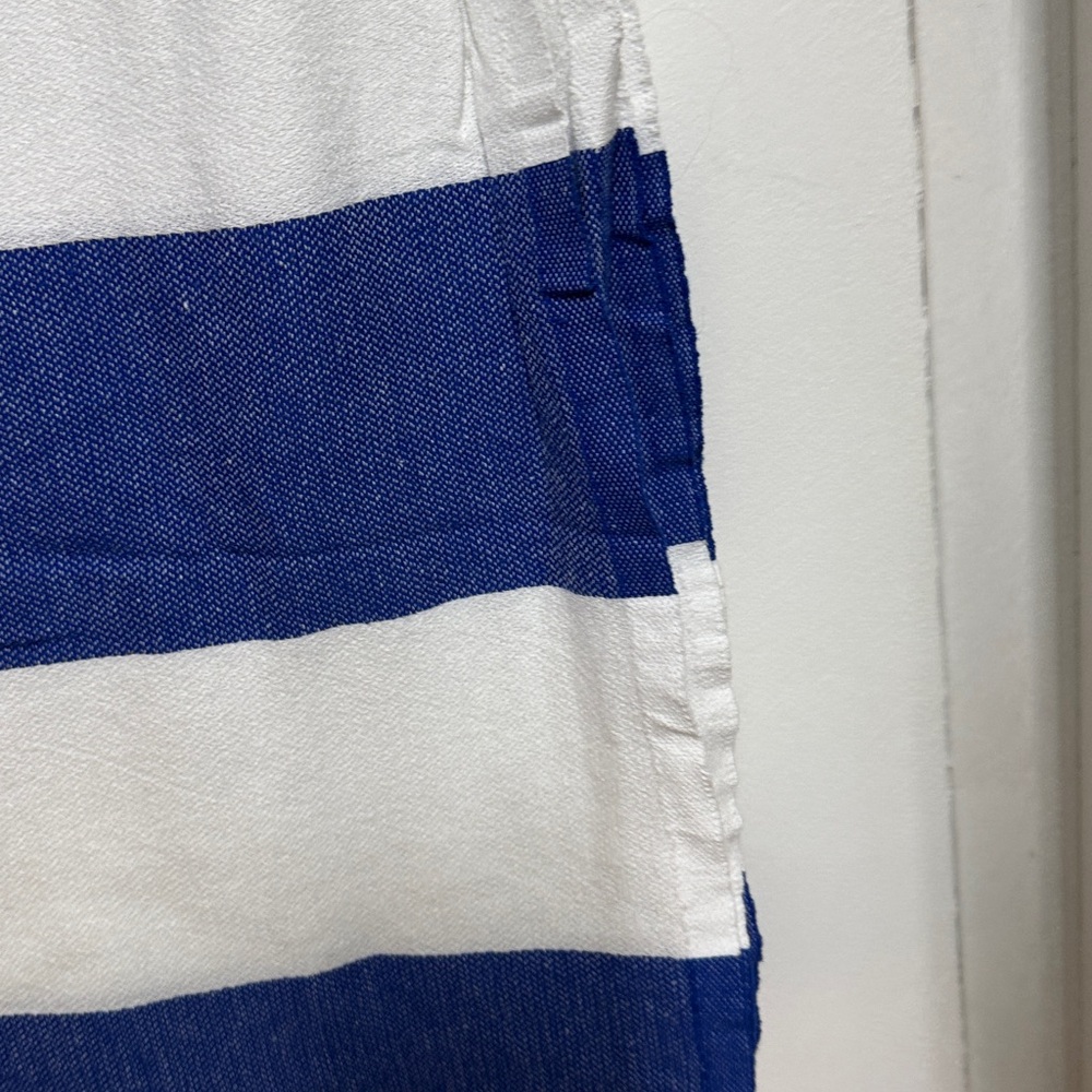 Striped Blue and Red Tasseled Blanket turkish towel - Picture 3 of 5